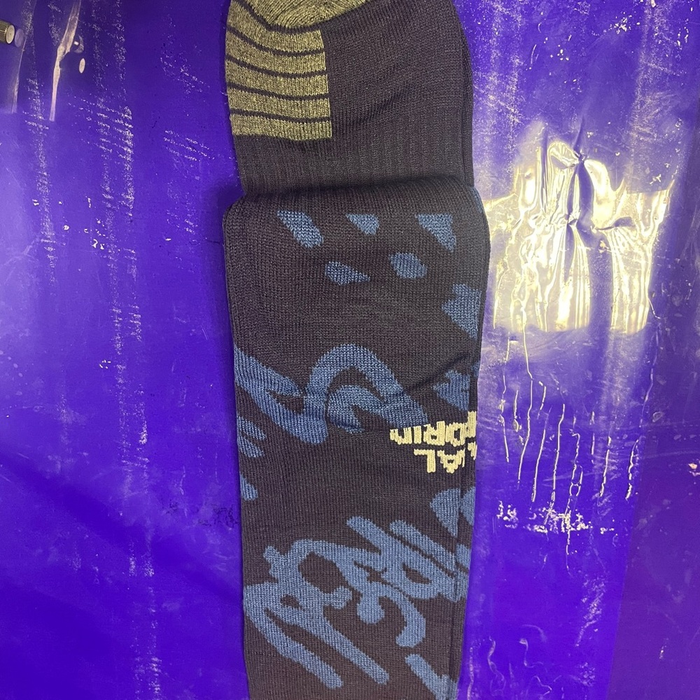 Real Madrid home sock adult one size black white and navy